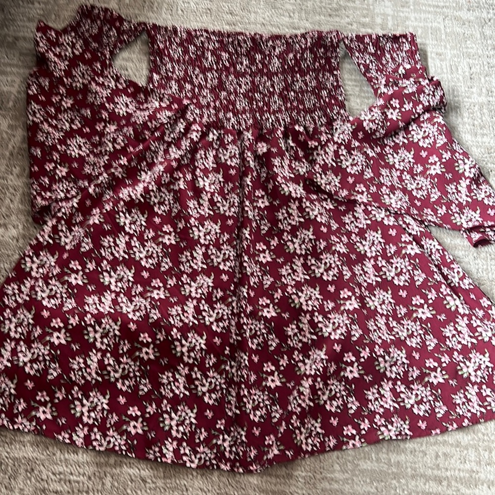 Off-the-shoulder blouse.